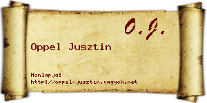 Oppel Jusztin névjegykártya
